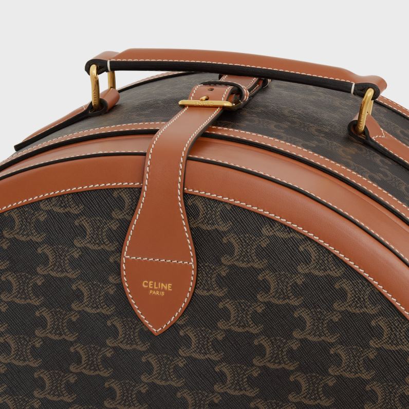 Θήκη Fedora σε καμβά triomphe & δέρμα μοσχαριού άνδρες CELINE 640PT1631 αξεσουάρ βυρσοδέψω