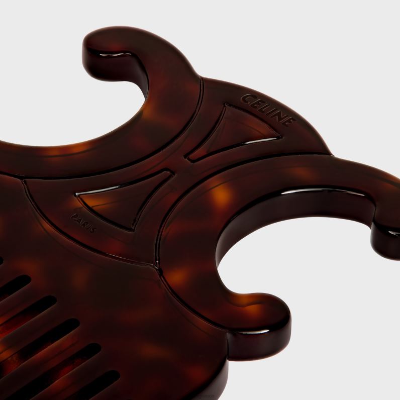 Triomphe χτένα μαλλιών σε οξικό άνδρες CELINE 640PT1602 αξεσουάρ σκοτεινή Αβάνα