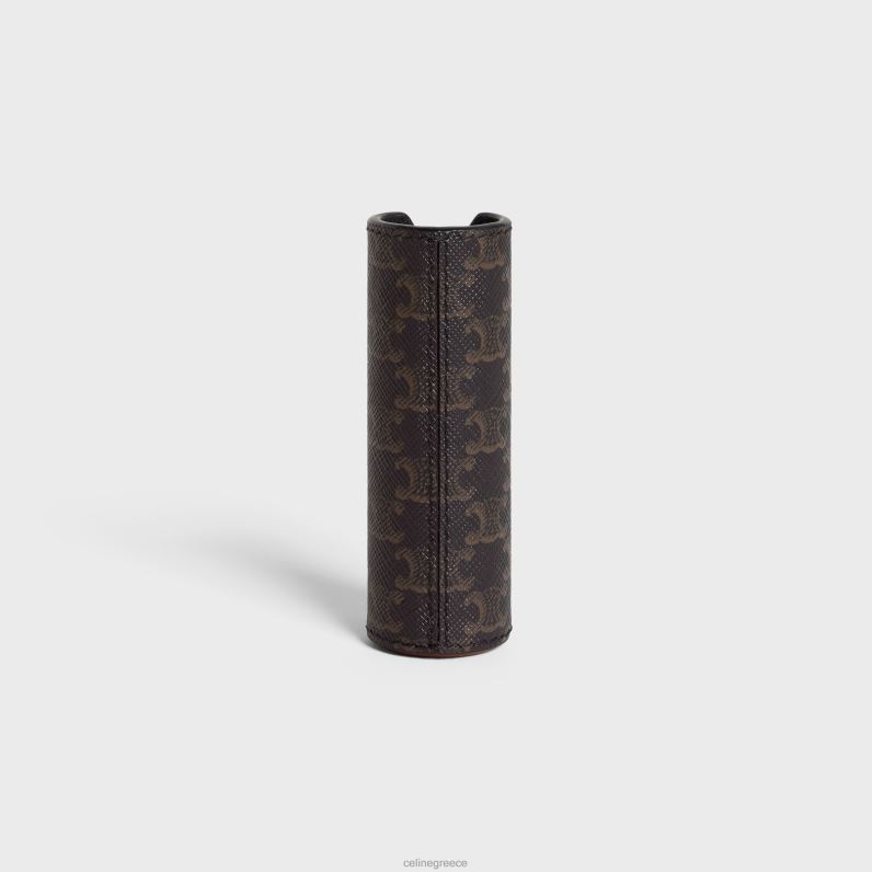 θήκη σπρέι ταξιδιού σε καμβά triomphe & δέρμα μοσχαριού άνδρες CELINE 640PT1454 αξεσουάρ μαύρος
