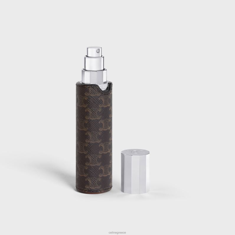 θήκη σπρέι ταξιδιού σε καμβά triomphe & δέρμα μοσχαριού άνδρες CELINE 640PT1454 αξεσουάρ μαύρος