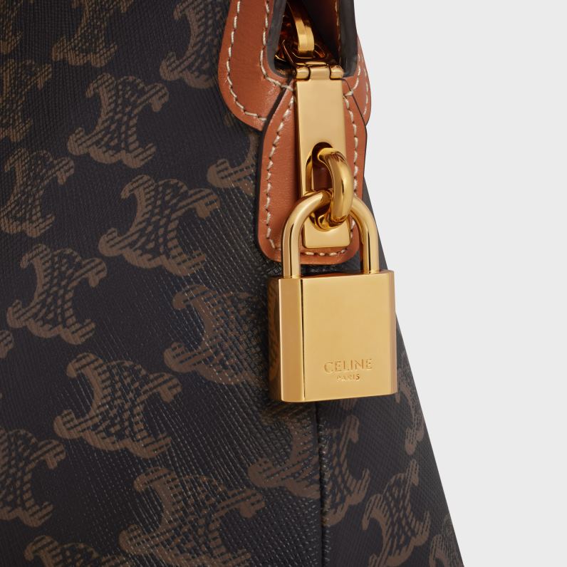 Θήκη περιποίησης με κλειδαριά σε καμβά triomphe & δέρμα μοσχαριού άνδρες CELINE 640PT1487 αξεσουάρ βυρσοδέψω