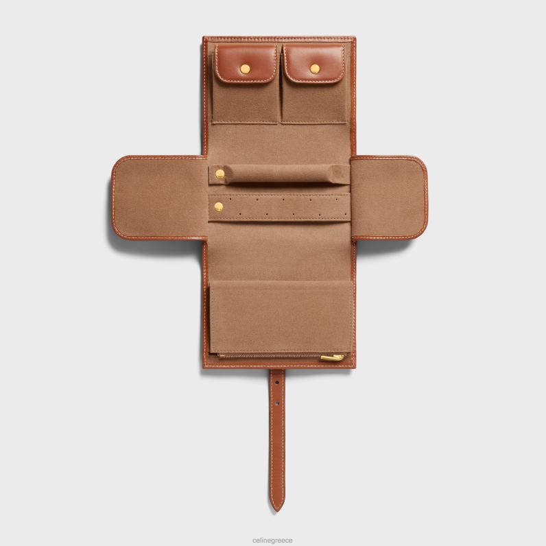 πουγκί κοσμήματος σε καμβά triomphe & δέρμα μοσχαριού άνδρες CELINE 640PT1488 αξεσουάρ βυρσοδέψω