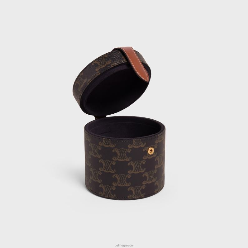 κηροπήγιο σε καμβά triomphe & δέρμα μοσχαριού άνδρες CELINE 640PT1524 αξεσουάρ βυρσοδέψω