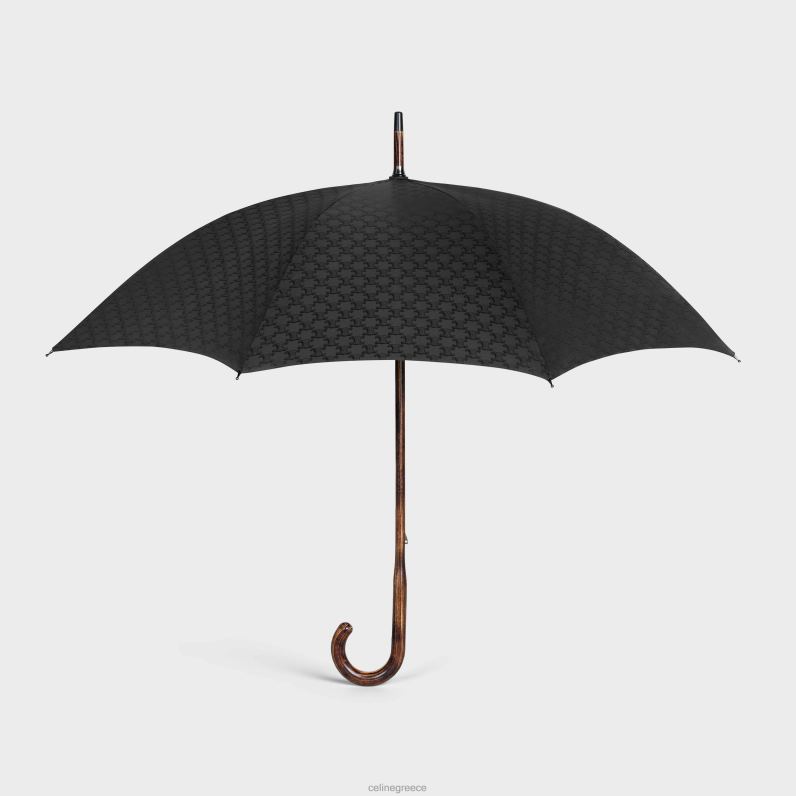 ομπρέλα σε ύφασμα ζακάρ triomphe άνδρες CELINE 640PT1543 αξεσουάρ μαύρος