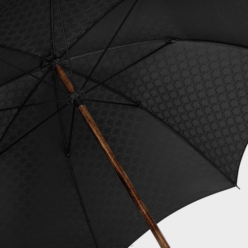 ομπρέλα σε ύφασμα ζακάρ triomphe άνδρες CELINE 640PT1543 αξεσουάρ μαύρος