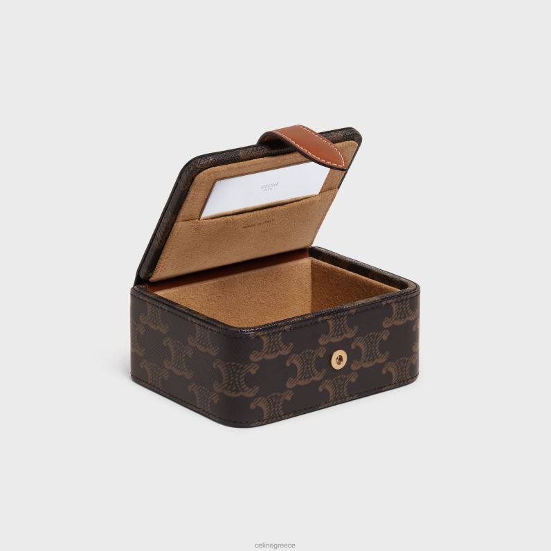 Μικρή κοσμηματοθήκη σε καμβά triomphe & δέρμα μοσχαριού άνδρες CELINE 640PT1562 αξεσουάρ βυρσοδέψω