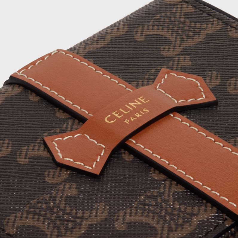 Μικρή κοσμηματοθήκη σε καμβά triomphe & δέρμα μοσχαριού άνδρες CELINE 640PT1562 αξεσουάρ βυρσοδέψω