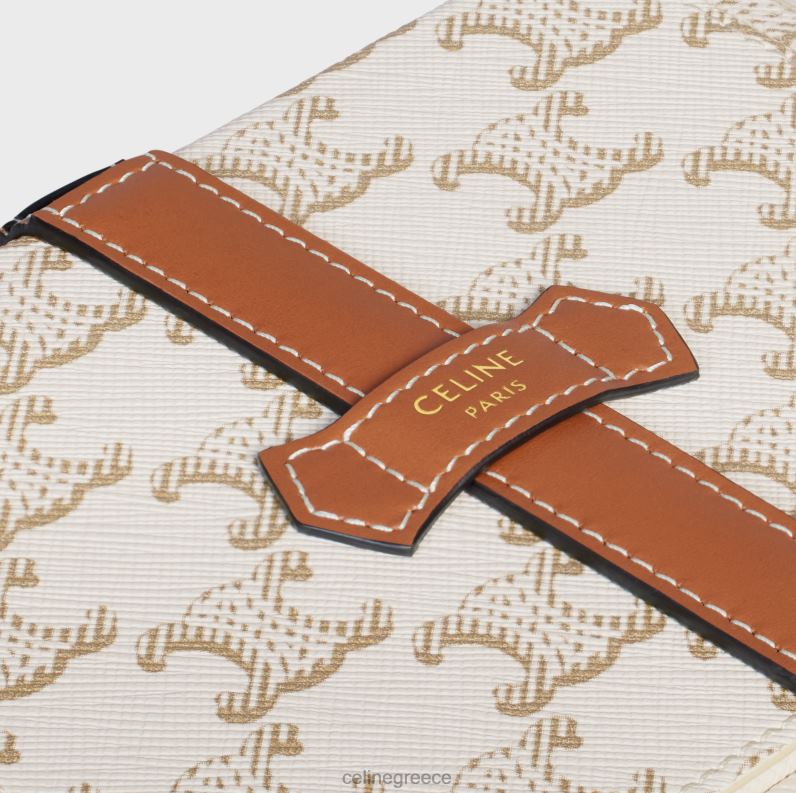 μεγάλη κοσμηματοθήκη σε καμβά triomphe & δέρμα μοσχαριού άνδρες CELINE 640PT1563 αξεσουάρ άσπρο