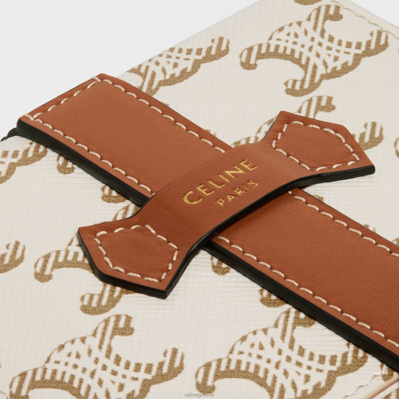 Μικρή κοσμηματοθήκη σε καμβά triomphe & δέρμα μοσχαριού άνδρες CELINE 640PT1564 αξεσουάρ άσπρο