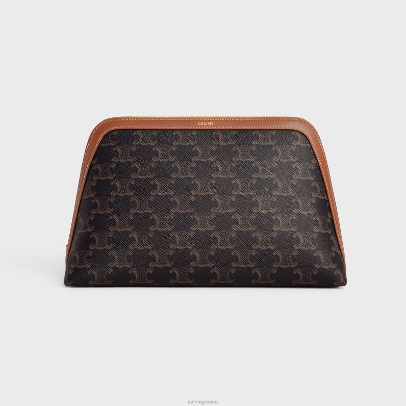 μεγάλη θήκη καλλυντικών σε καμβά triomphe & δέρμα μοσχαριού άνδρες CELINE 640PT1571 αξεσουάρ βυρσοδέψω