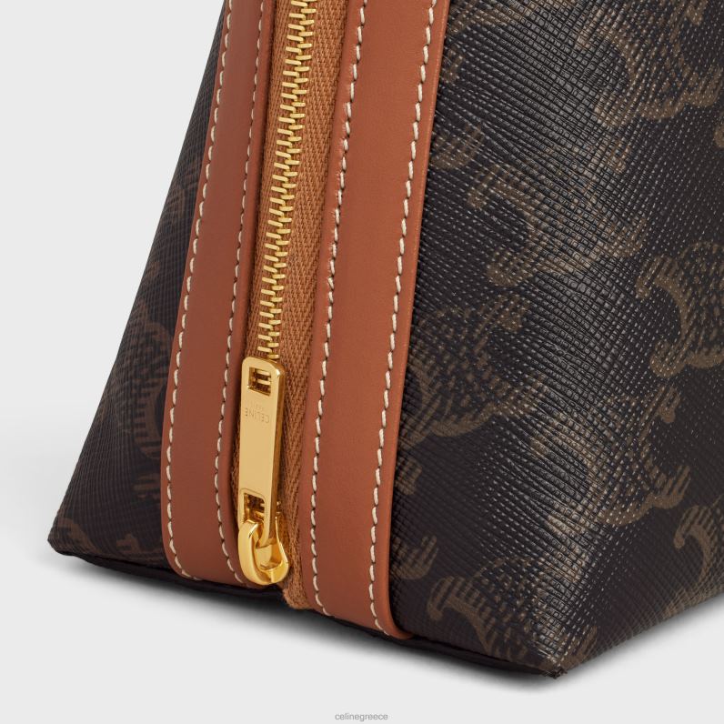 μεγάλη θήκη καλλυντικών σε καμβά triomphe & δέρμα μοσχαριού άνδρες CELINE 640PT1571 αξεσουάρ βυρσοδέψω