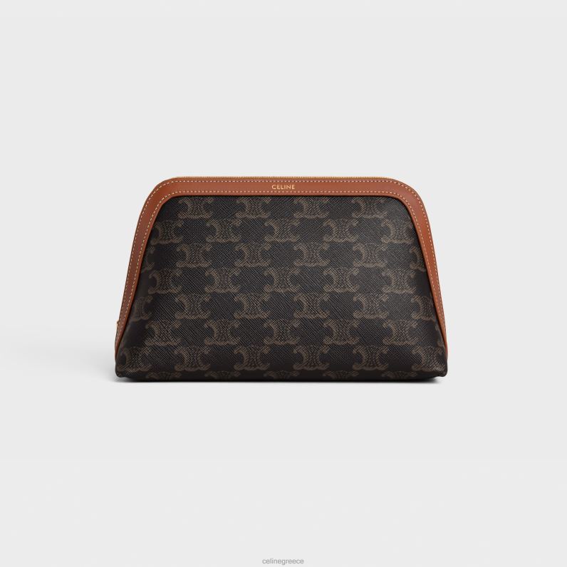 μεσαία θήκη καλλυντικών σε καμβά triomphe & δέρμα μοσχαριού άνδρες CELINE 640PT1572 αξεσουάρ βυρσοδέψω