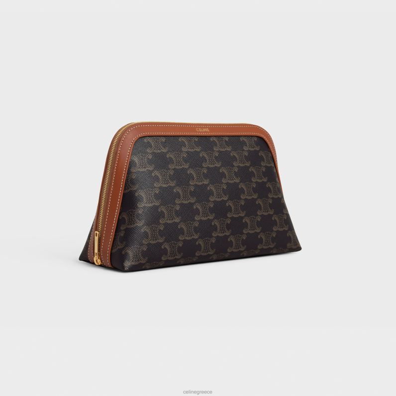 μεσαία θήκη καλλυντικών σε καμβά triomphe & δέρμα μοσχαριού άνδρες CELINE 640PT1572 αξεσουάρ βυρσοδέψω