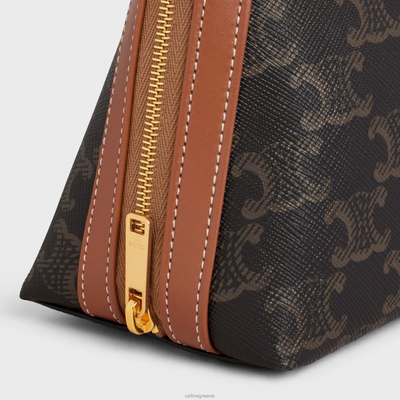 μεσαία θήκη καλλυντικών σε καμβά triomphe & δέρμα μοσχαριού άνδρες CELINE 640PT1572 αξεσουάρ βυρσοδέψω