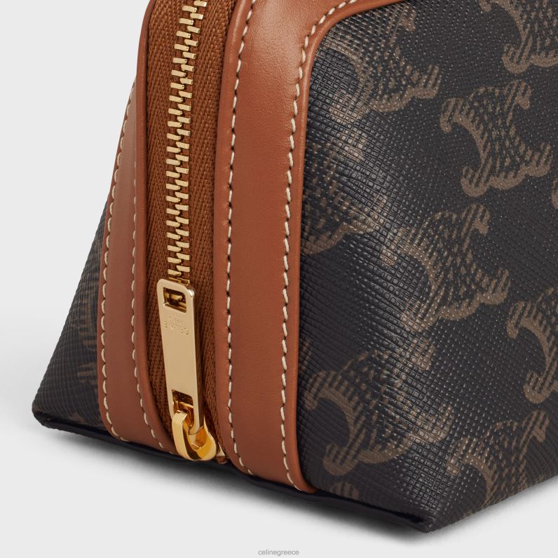 μικρή θήκη καλλυντικών σε καμβά triomphe & δέρμα μοσχαριού άνδρες CELINE 640PT1573 αξεσουάρ βυρσοδέψω