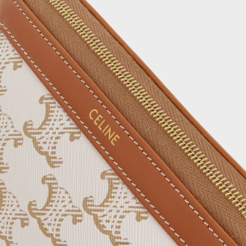 μικρή θήκη καλλυντικών σε καμβά triomphe & δέρμα μοσχαριού άνδρες CELINE 640PT1576 αξεσουάρ άσπρο