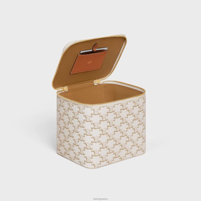 νεσεσέρ σε καμβά triomphe & δέρμα μοσχαριού άνδρες CELINE 640PT1581 αξεσουάρ άσπρο