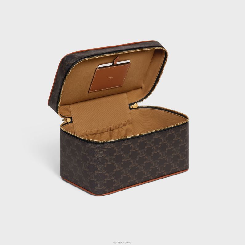 νεσεσέρ ταξιδιού σε καμβά triomphe & δέρμα μοσχαριού άνδρες CELINE 640PT1582 αξεσουάρ βυρσοδέψω