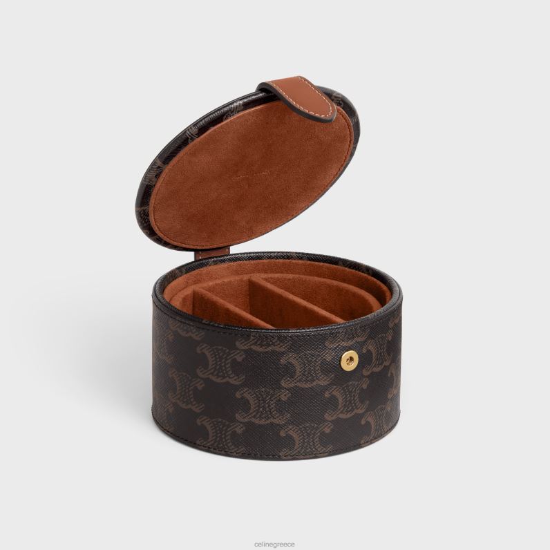 Θήκη κοσμημάτων σε καμβά triomphe & δέρμα μοσχαριού άνδρες CELINE 640PT1584 αξεσουάρ βυρσοδέψω