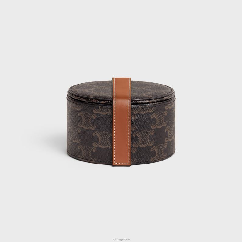 Θήκη κοσμημάτων σε καμβά triomphe & δέρμα μοσχαριού άνδρες CELINE 640PT1584 αξεσουάρ βυρσοδέψω