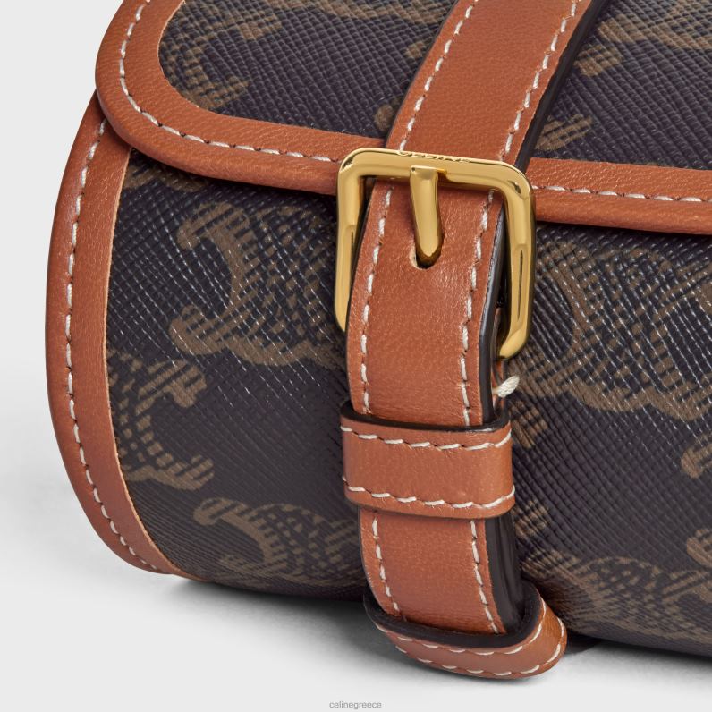 μονή θήκη ρολογιού σε καμβά triomphe & δέρμα μοσχαριού άνδρες CELINE 640PT1594 αξεσουάρ βυρσοδέψω