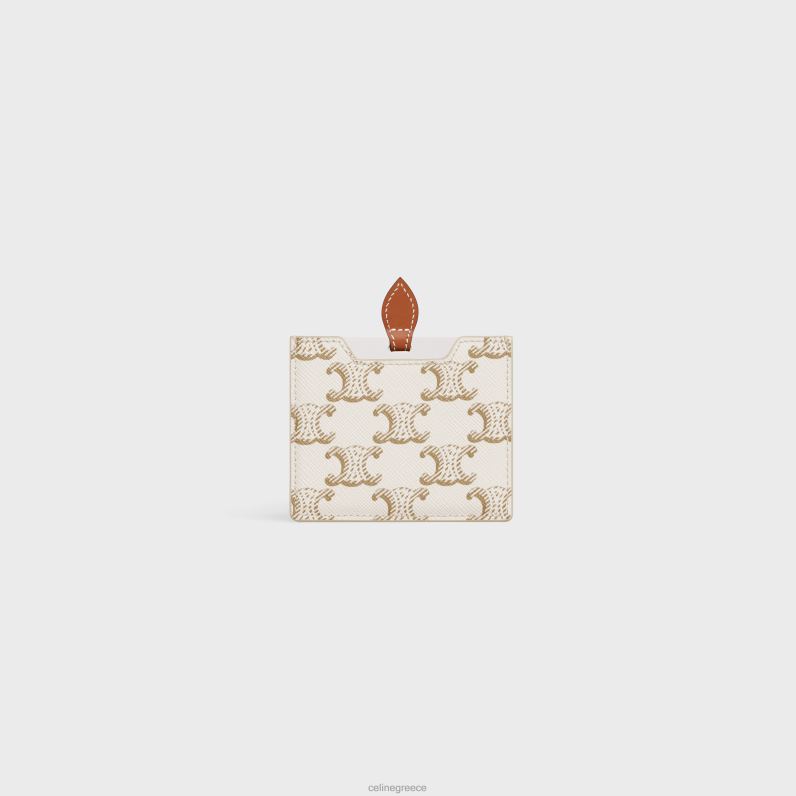 καθρέφτης με θήκη σε καμβά triomphe & δέρμα μοσχαριού άνδρες CELINE 640PT1622 αξεσουάρ άσπρο