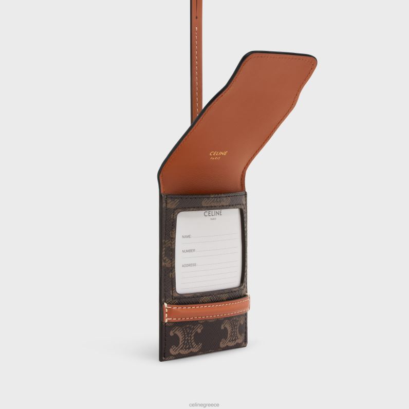 ετικέτα αποσκευών σε καμβά triomphe & δέρμα μοσχαριού άνδρες CELINE 640PT1635 αξεσουάρ βυρσοδέψω