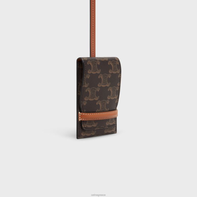 ετικέτα αποσκευών σε καμβά triomphe & δέρμα μοσχαριού άνδρες CELINE 640PT1635 αξεσουάρ βυρσοδέψω