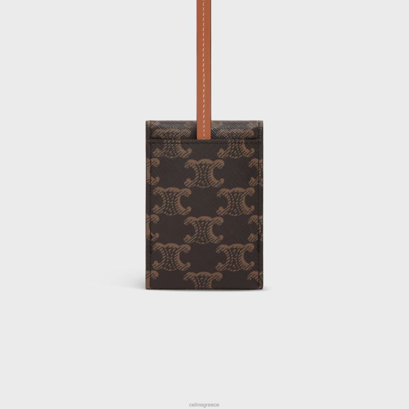 ετικέτα αποσκευών σε καμβά triomphe & δέρμα μοσχαριού άνδρες CELINE 640PT1635 αξεσουάρ βυρσοδέψω