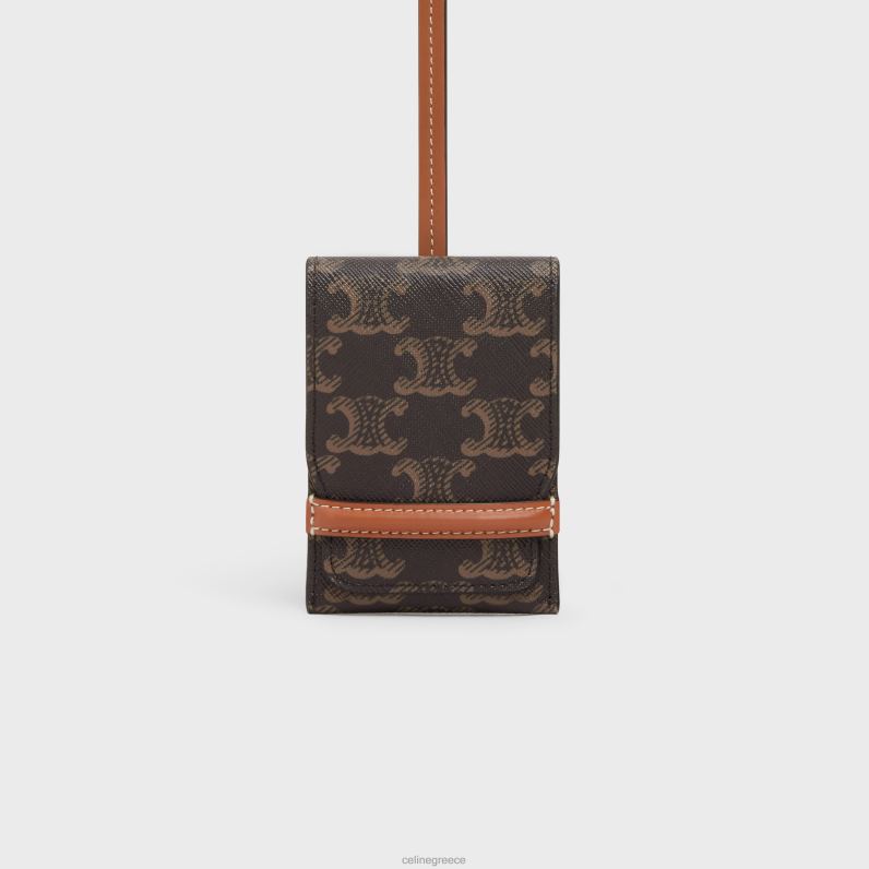 ετικέτα αποσκευών σε καμβά triomphe & δέρμα μοσχαριού άνδρες CELINE 640PT1635 αξεσουάρ βυρσοδέψω