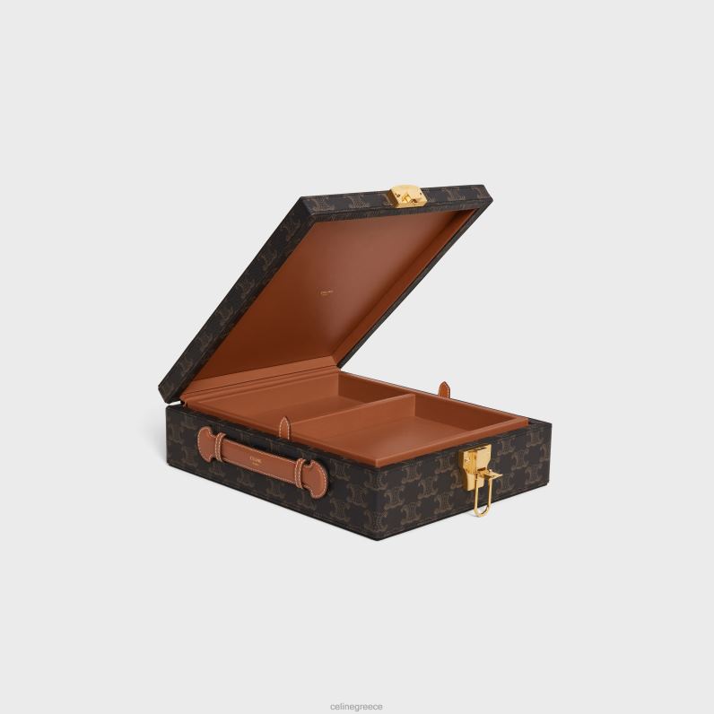 μικρή θήκη χαρτικών σε καμβά triomphe & δέρμα μοσχαριού άνδρες CELINE 640PT1637 αξεσουάρ βυρσοδέψω