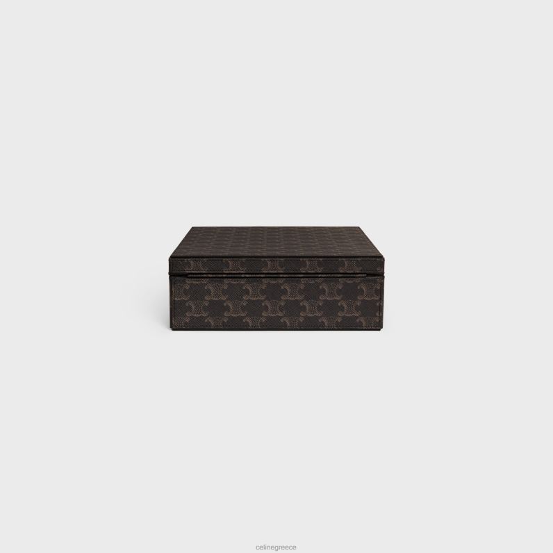 μικρή θήκη χαρτικών σε καμβά triomphe & δέρμα μοσχαριού άνδρες CELINE 640PT1637 αξεσουάρ βυρσοδέψω