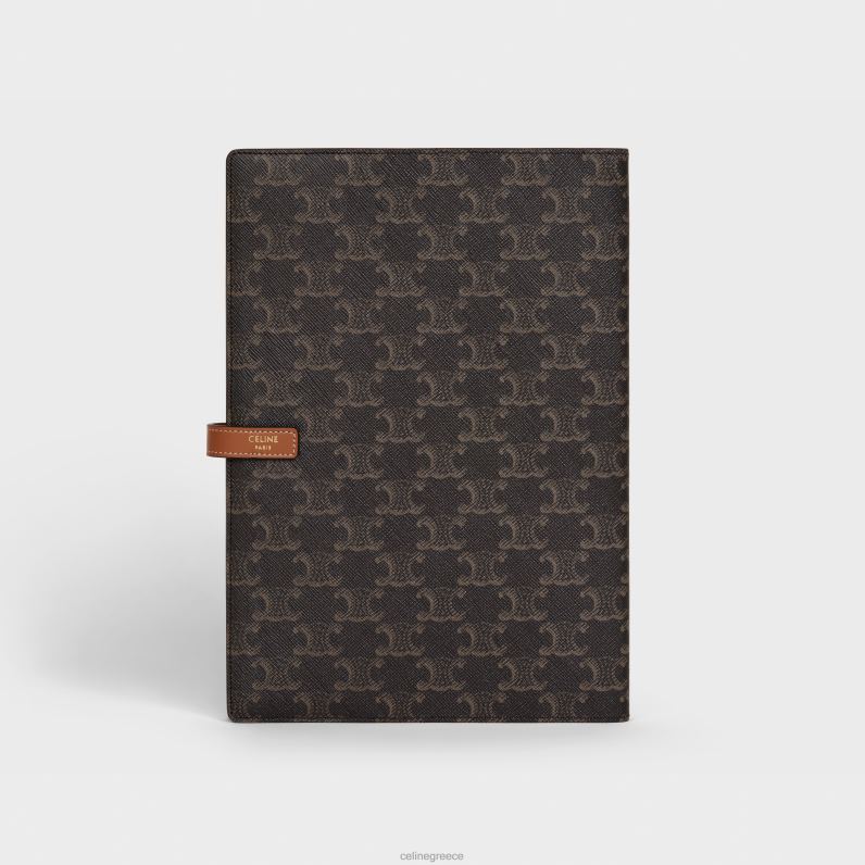 μεγάλο εξώφυλλο σημειωματάριου σε καμβά triomphe & δέρμα μοσχαριού άνδρες CELINE 640PT1640 αξεσουάρ βυρσοδέψω