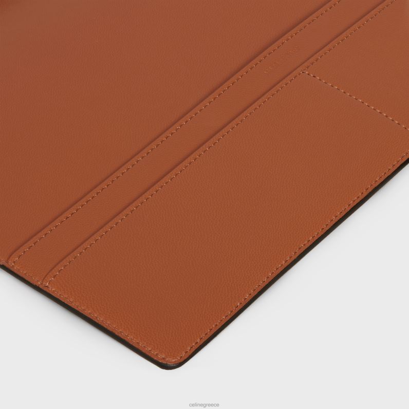 μεγάλο εξώφυλλο σημειωματάριου σε καμβά triomphe & δέρμα μοσχαριού άνδρες CELINE 640PT1640 αξεσουάρ βυρσοδέψω