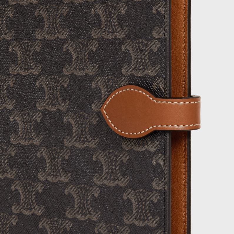 μεγάλο εξώφυλλο σημειωματάριου σε καμβά triomphe & δέρμα μοσχαριού άνδρες CELINE 640PT1640 αξεσουάρ βυρσοδέψω