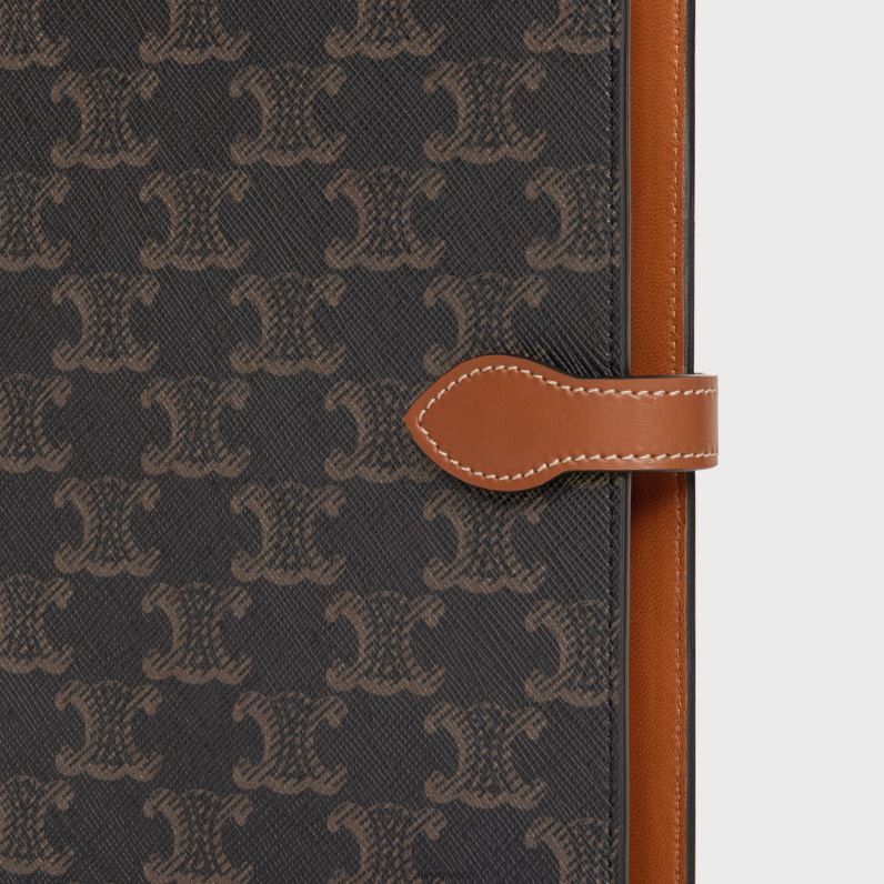 μεσαίο εξώφυλλο σημειωματάριου σε καμβά triomphe & δέρμα μοσχαριού άνδρες CELINE 640PT1641 αξεσουάρ βυρσοδέψω