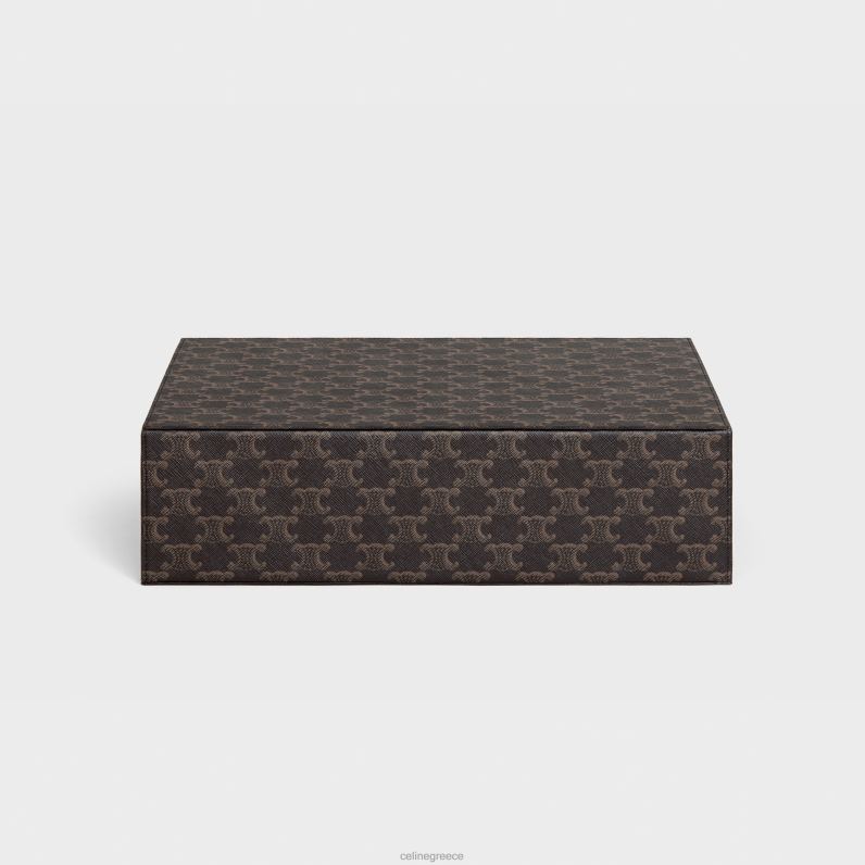 θήκη χαρτικών σε καμβά triomphe & δέρμα μοσχαριού άνδρες CELINE 640PT1653 αξεσουάρ βυρσοδέψω