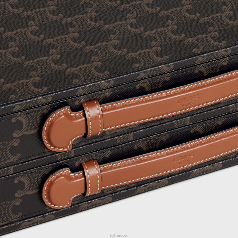 θήκη χαρτικών σε καμβά triomphe & δέρμα μοσχαριού άνδρες CELINE 640PT1653 αξεσουάρ βυρσοδέψω