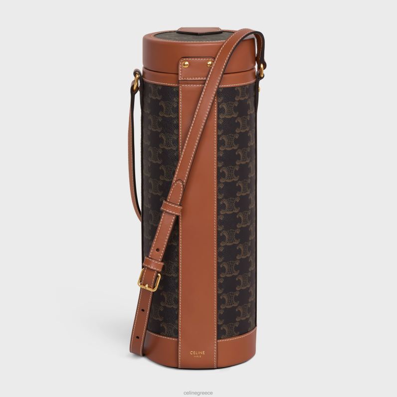 θήκη σαμπάνιας σε καμβά triomphe & δέρμα μοσχαριού άνδρες CELINE 640PT1658 αξεσουάρ βυρσοδέψω