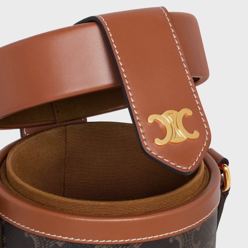 θήκη σαμπάνιας σε καμβά triomphe & δέρμα μοσχαριού άνδρες CELINE 640PT1658 αξεσουάρ βυρσοδέψω