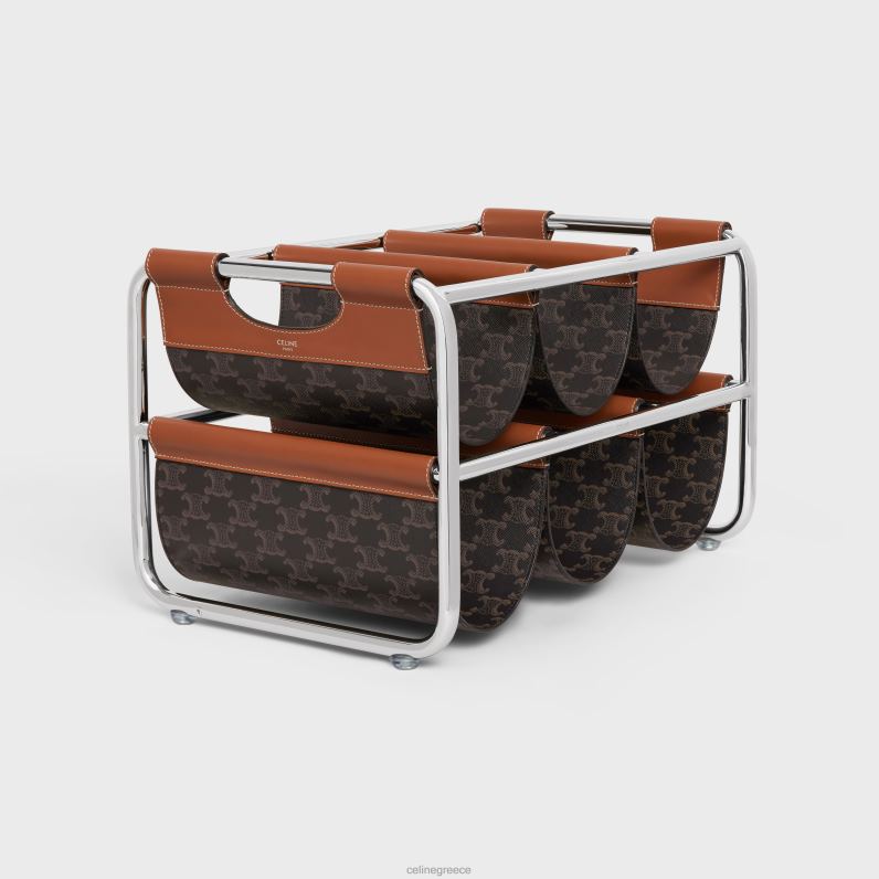 ράφι κρασιού σε καμβά triomphe & ατσάλι άνδρες CELINE 640PT1659 αξεσουάρ βυρσοδέψω