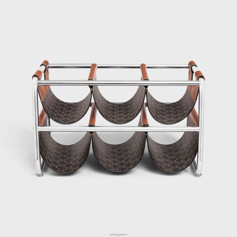 ράφι κρασιού σε καμβά triomphe & ατσάλι άνδρες CELINE 640PT1659 αξεσουάρ βυρσοδέψω