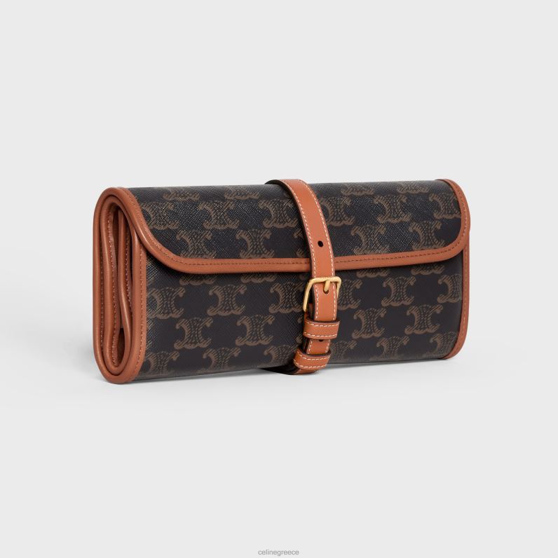 θήκη ντόμινο σε καμβά triomphe & δέρμα αρνιού άνδρες CELINE 640PT1667 αξεσουάρ βυρσοδέψω