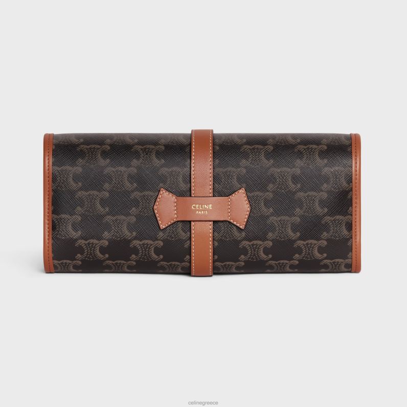 θήκη ντόμινο σε καμβά triomphe & δέρμα αρνιού άνδρες CELINE 640PT1667 αξεσουάρ βυρσοδέψω