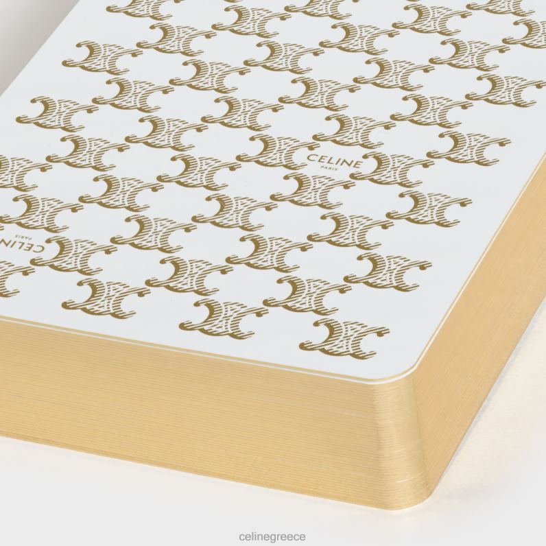 θήκη παιχνιδιών σε καμβά triomphe & δέρμα αρνιού άνδρες CELINE 640PT1669 αξεσουάρ μαύρο άσπρο