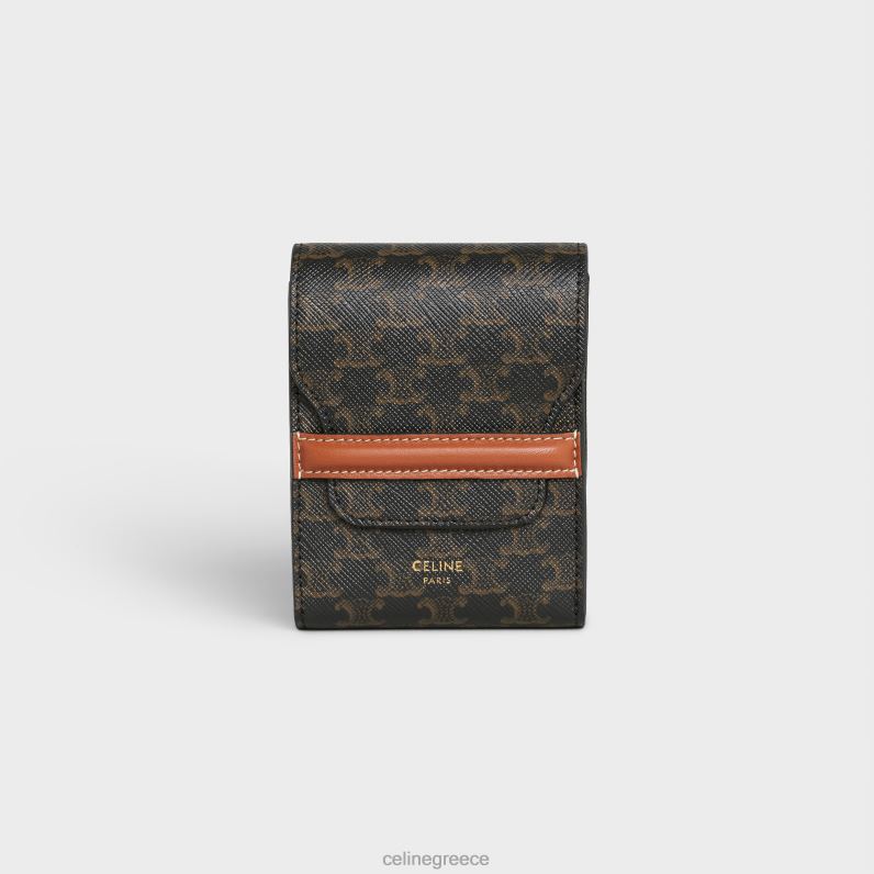 θήκη παιχνιδιών σε καμβά triomphe & δέρμα αρνιού άνδρες CELINE 640PT1669 αξεσουάρ μαύρο άσπρο