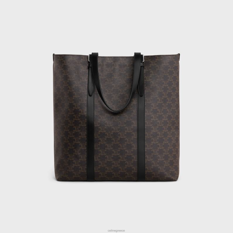 καμπάνες με πόρπη σε καμβά θριάμβου & δέρμα μοσχαριού άνδρες CELINE 640PT2084 αξεσουάρ μαύρος