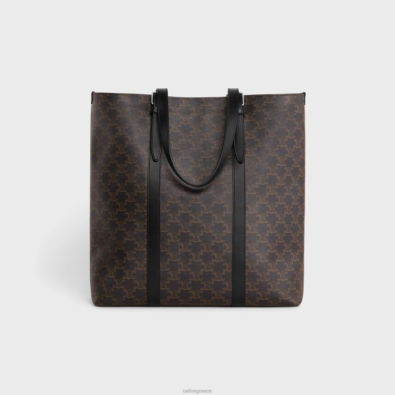 καμπάνες με πόρπη σε καμβά θριάμβου & δέρμα μοσχαριού άνδρες CELINE 640PT2084 αξεσουάρ μαύρος