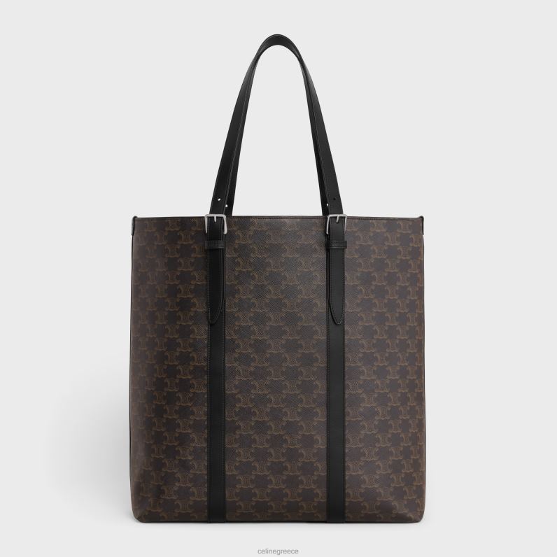 καμπάνες με πόρπη σε καμβά θριάμβου & δέρμα μοσχαριού άνδρες CELINE 640PT2084 αξεσουάρ μαύρος