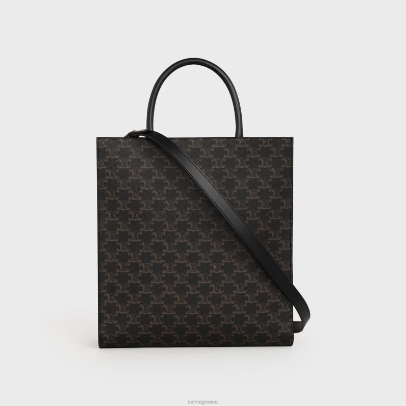 μεσαίες κάθετες καμπίνες σε καμβά θριάμβου με στάμπα άνδρες CELINE 640PT2098 αξεσουάρ μαύρος